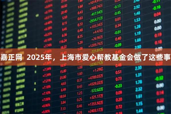 嘉正网  2025年，上海市爱心帮教基金会做了这些事
